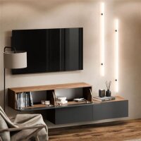 TV-Board Set – 200 cm Schwarz/Weiß