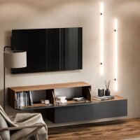 WEST TV-Lowboard – 2×140 cm, Gold Eiche