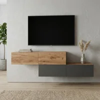 Ensemble de panneaux WEST TV 2 x 140 cm en chêne...