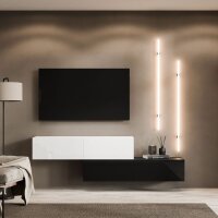 TV-Board WEST – 2×140 cm Schwarz/Weiß