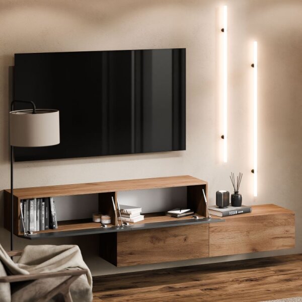 WEST TV-Board Set – 2×160 cm Gold Eiche