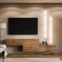 Ensemble de panneaux WEST TV 2 x 160 cm en chêne...