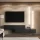 WEST TV-Board Set 2x 160 cm in Gold Eiche / Anthrazit - versetzt montierbar