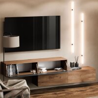 TV-Lowboard-Set – 2×160 cm Gold Eiche/Anthrazit