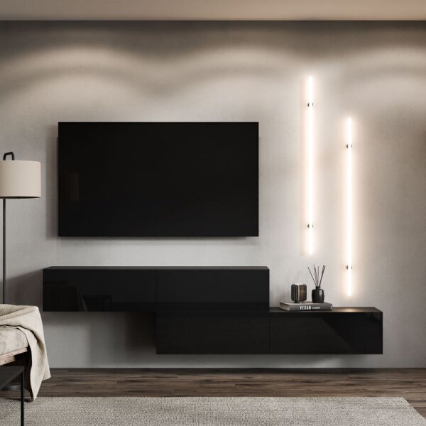 TV lowboard 2x 160 cm black