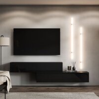 TV-Lowboard Set – 2×160 cm Schwarz