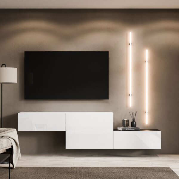 WEST TV-Board – 2×160 cm/Weiß