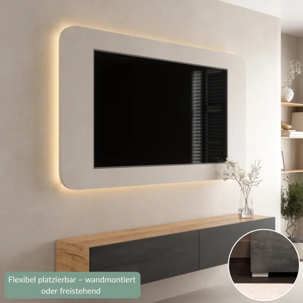TV Board WEST Gold Oak / Charcoal Black 200 cm (2 x 100 cm)