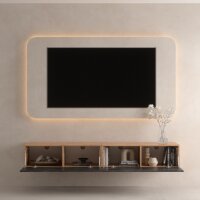 TV Board WEST Gold Eiche / Schwarz Charcoal 200 cm (2 x...