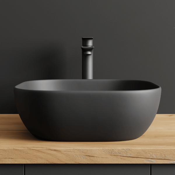 Aufsatzwaschbecken 42 cm schwarz matt