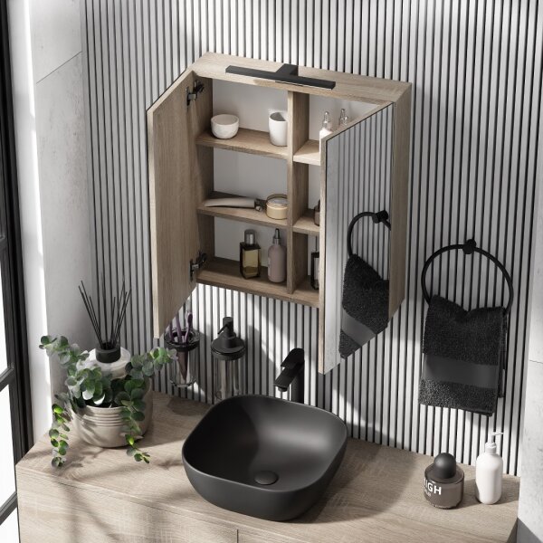 Aufsatzwaschbecken 42 cm schwarz matt