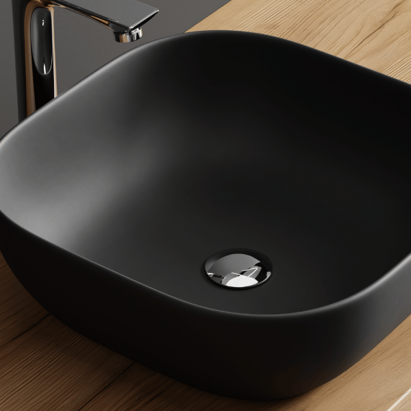 Aufsatzwaschbecken 42 cm schwarz matt