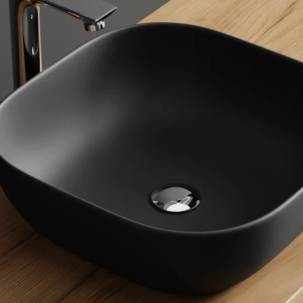 Countertop washbasin 42 cm black matt