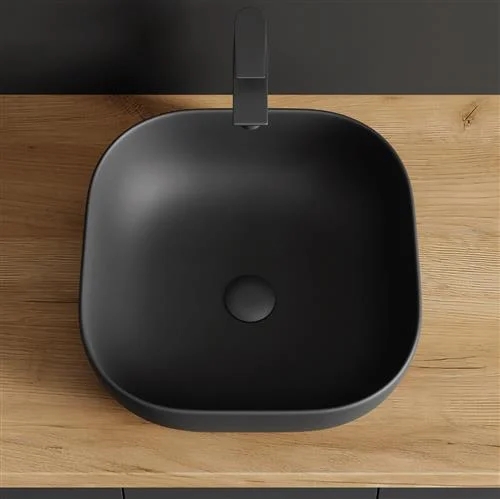 Countertop washbasin 42 cm black matt