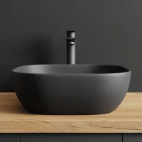 Lavabo à poser 42 cm, noir mat