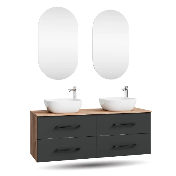 LUX Bathroom Furniture Set, 140 cm to 180 cm, with Sink and Mirror