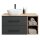 LUX Badmöbel-Set – 100 cm Gold Eiche/Anthrazit, Aufsatzwaschbecken 42 cm Weiß & Spiegel 50 cm (ohne LED)