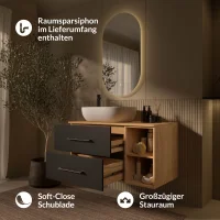 Bathroom Furniture Set LUX 100 cm with Washbasin White...