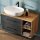 Bathroom Furniture Set LUX 100 cm with Washbasin White and Mirror – Anthracite/Golden Oak