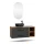 LUX Badmöbel-Set – 120 cm mit Aufsatzwaschbecken 42 cm Schwarz und LED Spiegel