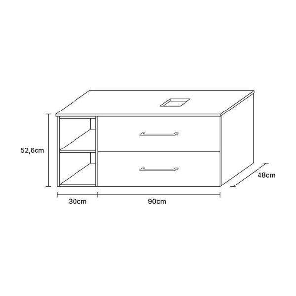LUX Bathroom Furniture Set – 120 cm Golden Oak/Anthracite, 60-cm Countertop Washbasin Black, Mirror 50 cm (without LED)