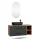 LUX Badmöbel-Set – 120 cm mit 60 cm Aufsatzwaschbecken Schwarz und LED Spiegel