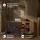 Bathroom Furniture Set LUX 120 cm with Washbasin White and Mirror – Anthracite/Golden Oak
