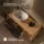 Bathroom Furniture Set LUX 120 cm with Washbasin White and Mirror – Anthracite/Golden Oak