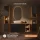Bathroom Furniture Set LUX 120 cm with Washbasin White and Mirror – Anthracite/Golden Oak