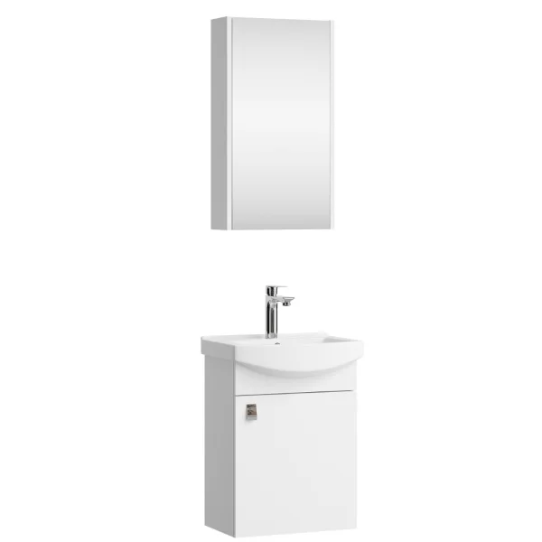 Badmöbel-Set mit Spiegelschrank 45cm (Weiß)