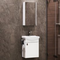 Badmöbel-Set mit Spiegelschrank 45cm (Weiß)