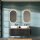 Bathroom Furniture Set LUX 140 cm with 2x Washbasin White and 2x Mirror – Anthracite/Golden Oak