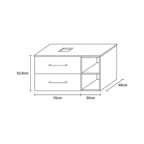 LUX Badmöbel-Set – 140 cm Gold Eiche/Anthrazit, 2 Becken, 2 Spiegel (ohne LED)