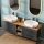 Bathroom Furniture Set LUX 170 cm with 2x Washbasin White and 2x Mirror – Anthracite/Golden Oak