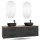 LUX Bathroom Furniture Set – 180 cm Golden Oak/Anthracite, 42-cm Countertop Washbasin Black & 50-cm Mirror without LED
