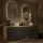 LUX Badmöbel-Set – 180 cm Gold Eiche/Anthrazit, Doppelwaschtisch mit 2× Aufsatzwaschbecken 42 cm Weiß & 2 LED Spiegeln