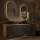 LUX Badezimmer-Set – 180 cm Gold Eiche/Anthrazit, Doppelwaschtisch mit 2×60-cm Aufsatzwaschbecken Schwarz & 2 LED Spiegeln