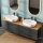 Bathroom Furniture Set LUX 180 cm with 2x Washbasin White and 2x Mirror – Anthracite/Golden Oak