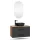 Planetmöbel LUX Bathroom Furniture Set – 90 cm Golden Oak/Anthracite, Countertop Washbasin 42 cm Black & Mirror 50 cm (without LED)