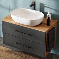 Badmöbel Set LUX 90 cm mit Waschbecken Weiß...