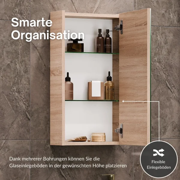 Badmöbel-Set mit Spiegelschrank 45cm (Sonoma Eiche)