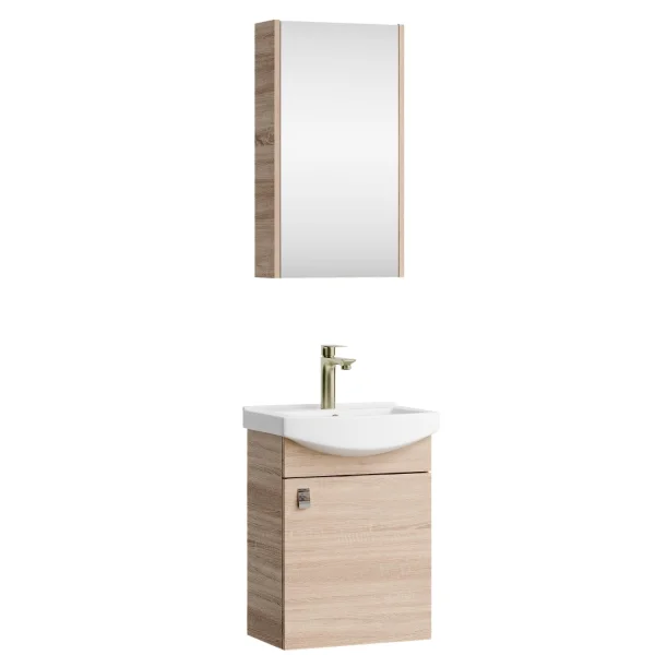Badmöbel-Set mit Spiegelschrank 45cm (Sonoma Eiche)