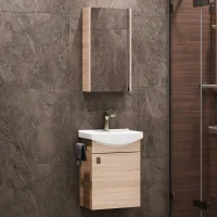 Badmöbel-Set mit Spiegelschrank 45cm (Sonoma Eiche)
