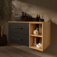 Meuble sous-lavabo LUX 100 cm, chêne doré /...