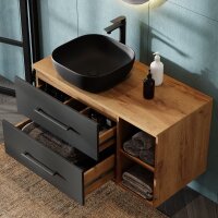 Waschtischunterschrank LUX 100 cm Gold Eiche / Anthrazit...