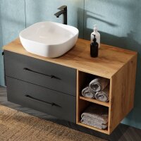 Waschtischunterschrank LUX 100 cm Gold Eiche / Anthrazit...