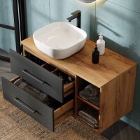 Waschtischunterschrank LUX 100 cm Gold Eiche / Anthrazit...