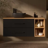 Meuble sous-lavabo LUX 120 cm, chêne doré /...