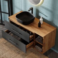 Waschtischunterschrank LUX 120 cm Gold Eiche / Anthrazit...