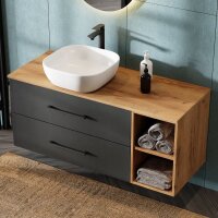 Waschtischunterschrank LUX 120 cm Gold Eiche / Anthrazit...